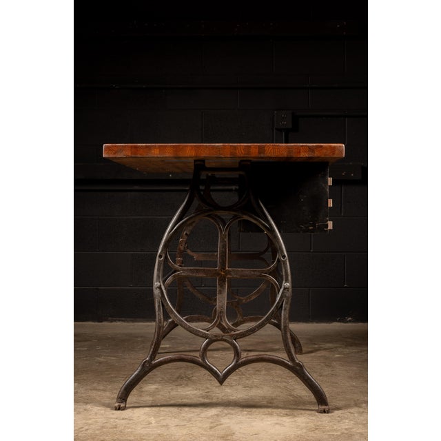 Antique Butcher Block Kitchen Island For Sale - Image 4 of 9