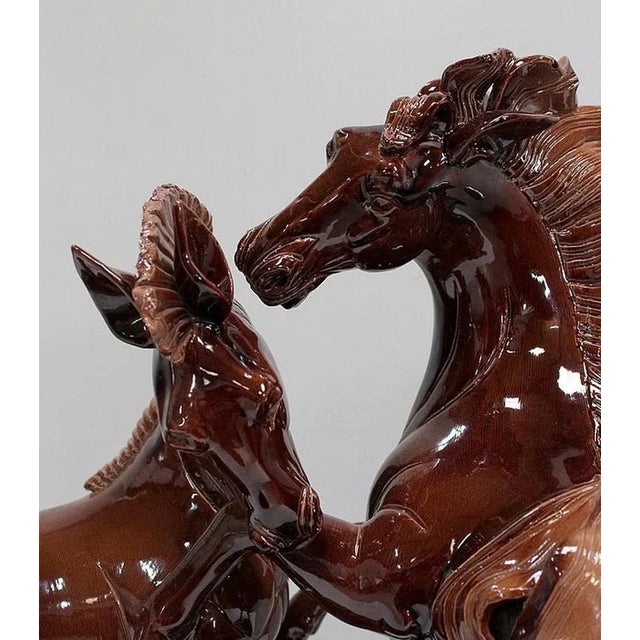 Antique Couple of Horses in Barbotine by Prunet For Sale - Image 4 of 18