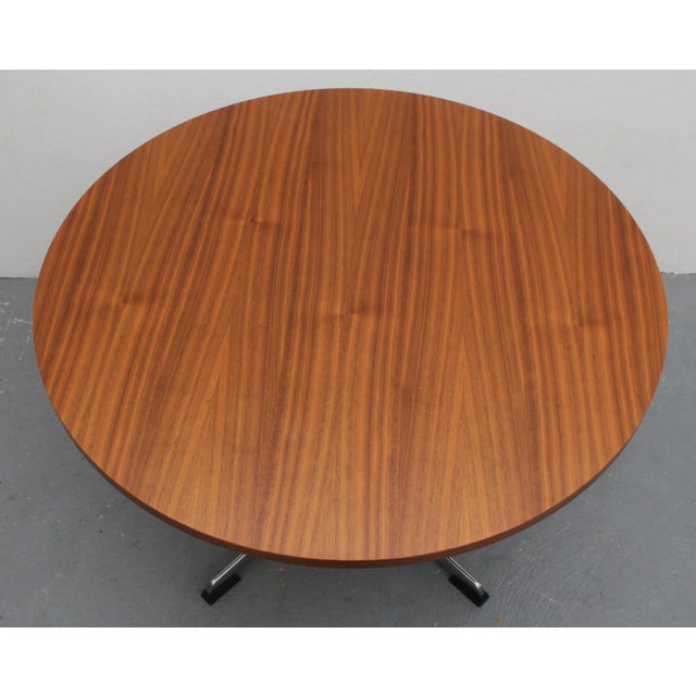 Walnut Coffee Table with Chrome Base, 1960s For Sale - Image 6 of 7