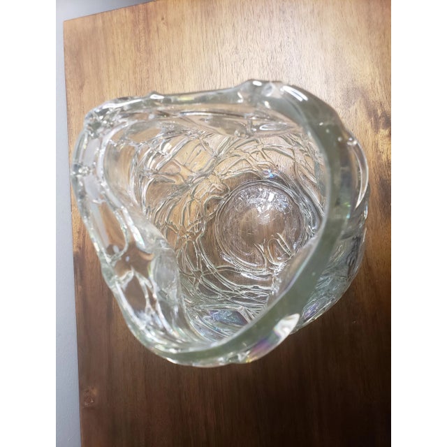 Large 1980s Abstract Hand-Blown Art Glass Vase For Sale - Image 9 of 12