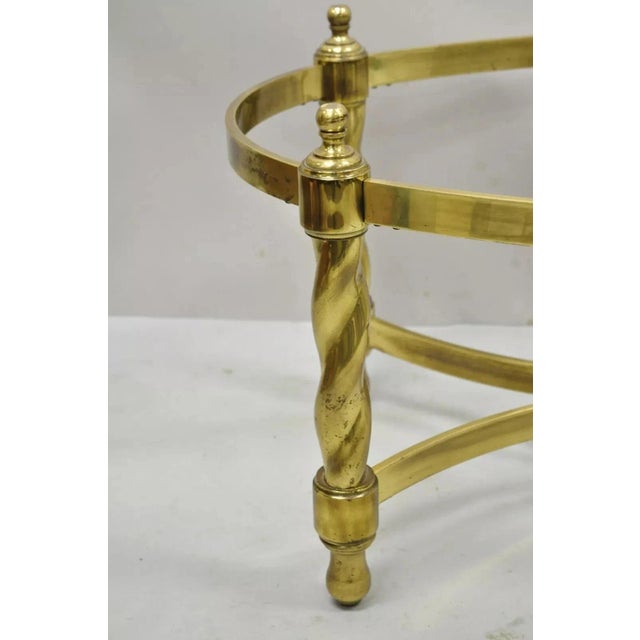 Vintage Hollywood Regency Mastercraft Style Brass Spiral Twist Oval Coffee Table Base For Sale - Image 4 of 12