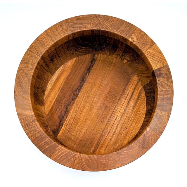 1960s Jens H Quistgaard Dansk Staved Teak Bowl For Sale - Image 9 of 12