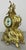 French Ornate Brass Mantel Clock with Key For Sale - Image 3 of 16