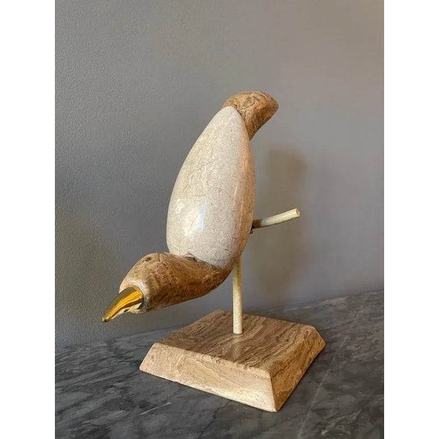 Tessellated Marble Perched Birds, 1980, Set of 2 For Sale - Image 3 of 13
