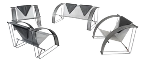 Seating Set in the style of Mario Botta, Italy, 1980s, Set of 4