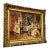 Victorian Parlor Wall Art Print on Cotton Fabric – Multicultural Gathering Scene, Gold Frame For Sale