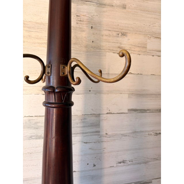 Mahogany Wood Antique Coat Rack | Chairish