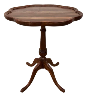 Antique Mahogany Piecrust Side End Table- Newly Restored