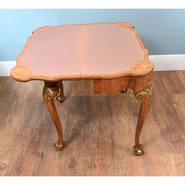 Queen Anne Games Table Console in Walnut from Epstein and Co., 1890s For Sale - Image 9 of 11