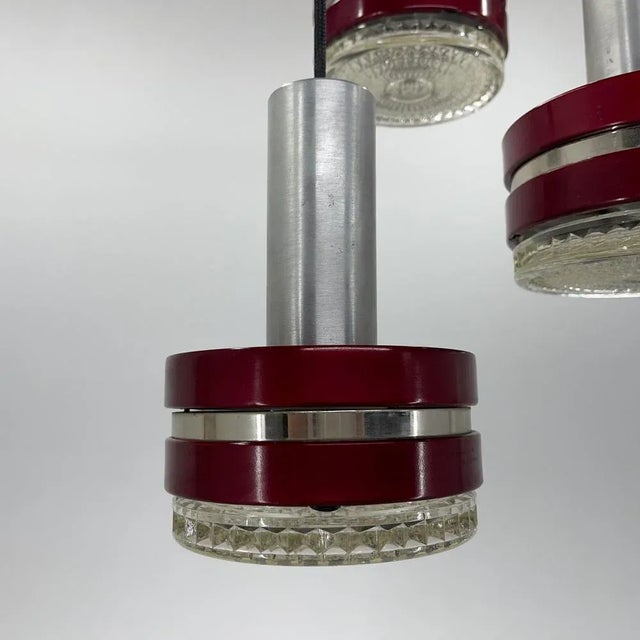 Italian Metal & Glass Cascade Pendant, 1960s For Sale - Image 6 of 8