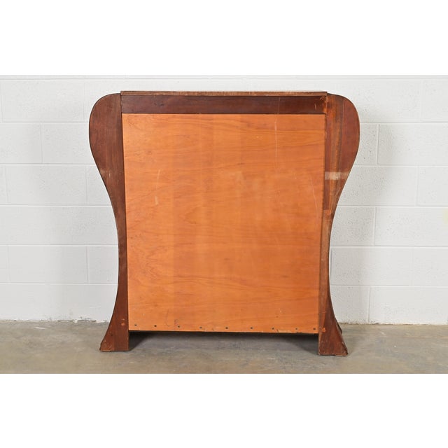 Antique Art Deco Carved Walnut Bookcase or Display Cabinet, Circa 1920s For Sale - Image 10 of 11