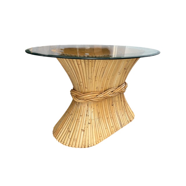 Vintage McGuire "Sheaf of Wheat" Oval Center Table, San Francisco, California, Circa 1970s/1980s For Sale - Image 9 of 12