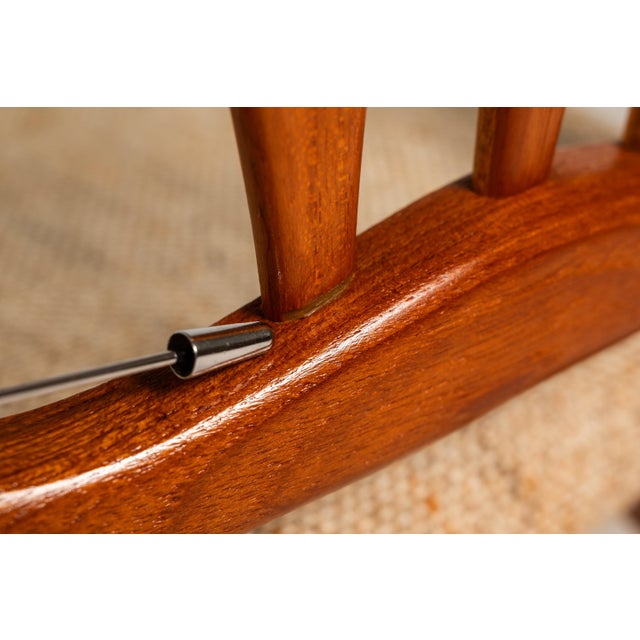 Single Danish Mid-Century Modern "Ingrid" Model Dining Chair in Teak & Original Fabric Attributed to Niels Koefoed, Denmark, C. 1960s For Sale - Image 12 of 18