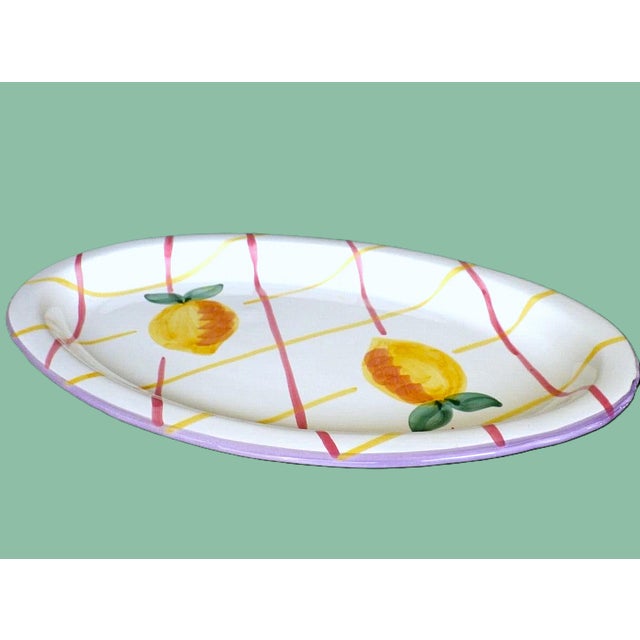 Shabby Chic Pottery Barney Sunnyside Ceramic Platter For Sale - Image 3 of 10