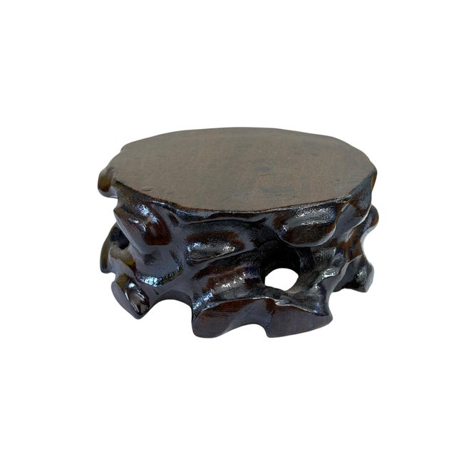 Vintage Chinoiserie Solid Wood Stand 4"w For Sale - Image 4 of 6