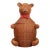 Vintage Whimsical Figural Rattan Wicker Bear Basket Hamper With Lid For Sale