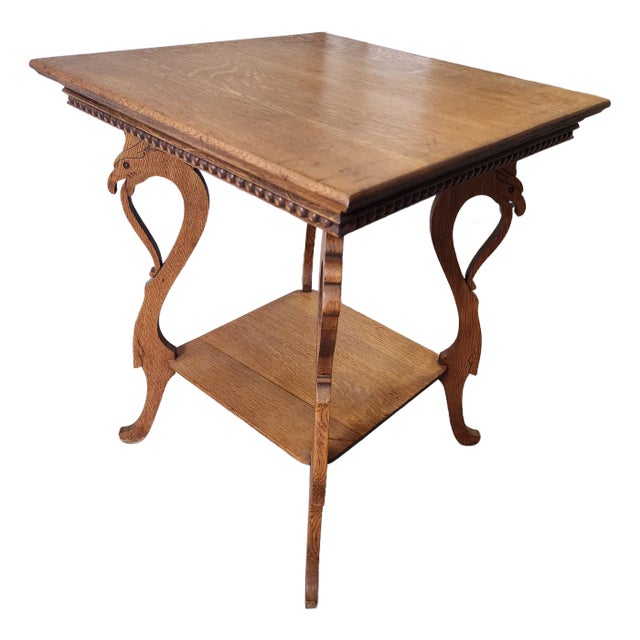 Tiger Oak Side Table For Sale