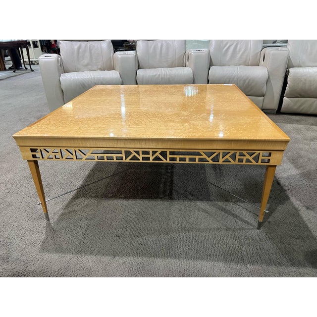 A striking example of refined modern craftsmanship, this Neidermeir “Fret” Coffee Table showcases the luminous beauty of...