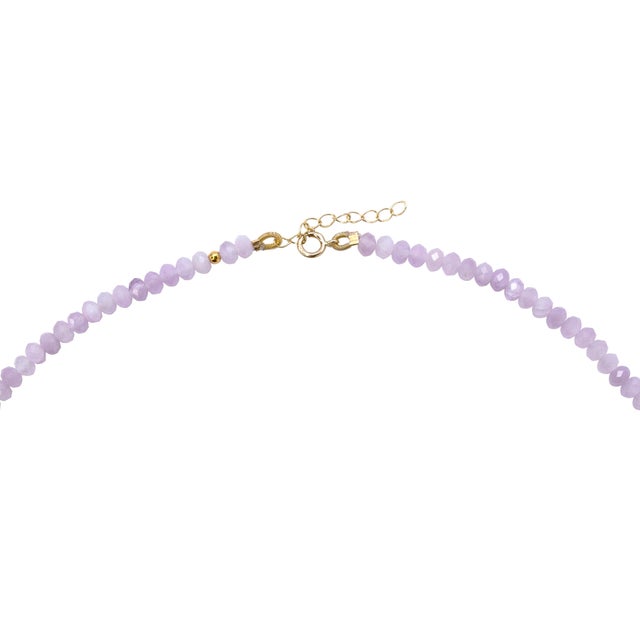 Kunzite 18k Gold Necklace For Sale - Image 4 of 8