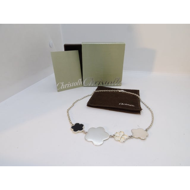 Art Deco Floral Necklace in Sterling Silver from Christofle, France, 2000s For Sale - Image 12 of 18