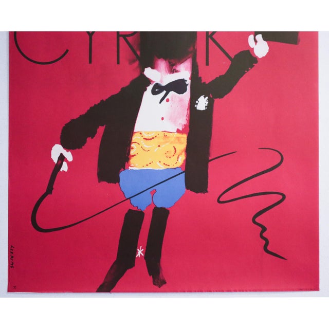 Illustration 1970 Polish Circus Poster, Cyrk (Horse Ringmaster With Tophat) Świerzy For Sale - Image 3 of 3