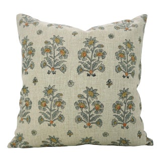 Fabdivine Block Print Design , 12"x20", Thick Linen Pillow Cover, Sadabahar For Sale