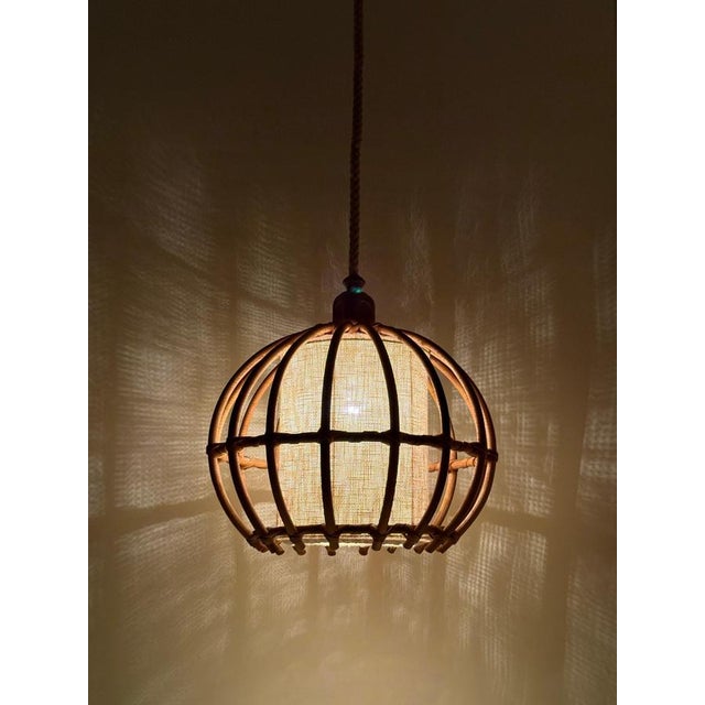 Large Bamboo Globe Pendant Lamp, Italy, 1970s For Sale - Image 13 of 14