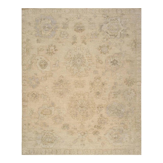 Oushak Wool Cream Area Rug, 10' 3'' X 13'11'' For Sale