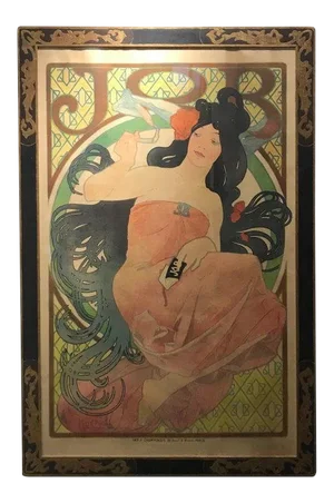 Art Nouveau Alphonse Mucha Original Job Poster, 1898