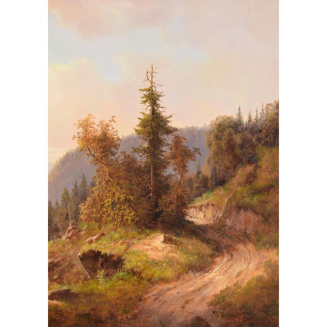 Hermann Dieste, Alpine Landscape, 1980s, Oil Painting on Wood, Framed For Sale - Image 4 of 9
