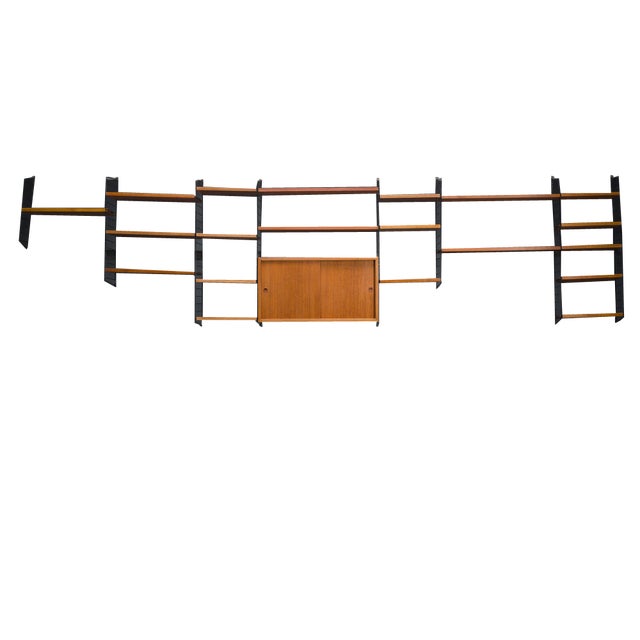 Modular Teak Wall Shelf by Nils Strinning for String, 1960s, Set of 29 For Sale