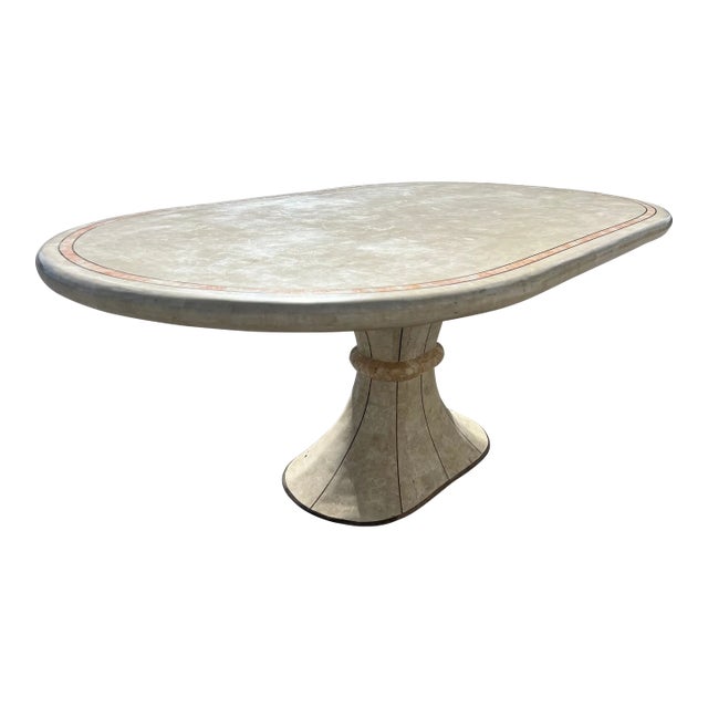 Tessellated Stone & Brass Dining Table Manor of Maitland Smith For Sale