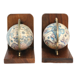 Midcentury Italian Globe Bookends