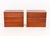 Pair of Modern Cherry-Stained Wood Chests of Drawers, each with three drawers and brass pulls. 24" H x 30" W x 16.25" D....