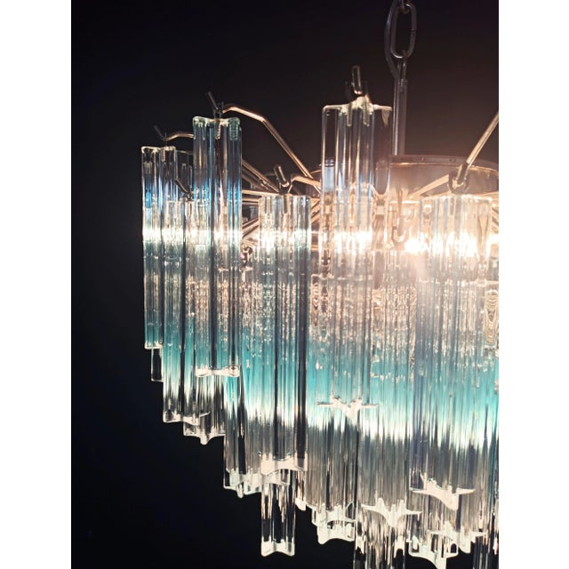 Vintage Blue Murano Glass Quadriedri Ceiling Lamp, 1980s For Sale - Image 14 of 18