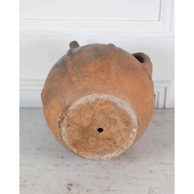 Brown French 18th Century Unglazed Earthenware Oil Pot with Green Splash Glaze For Sale - Image 8 of 8
