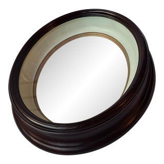 Vintage Baker Furniture Mahogany Finish Deep Oval Accent Mirror For Sale