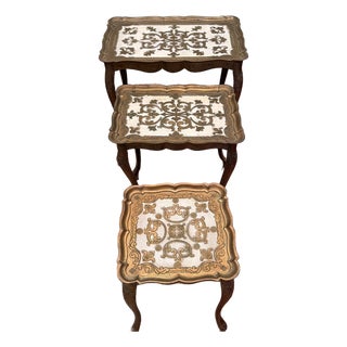 1950s Elegant French Provincial Nesting Tables – Set of 3 For Sale