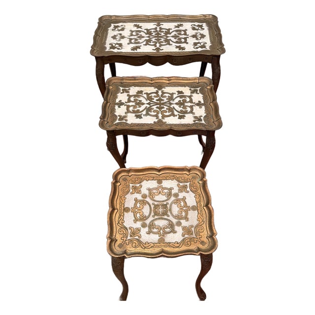 1950s Elegant French Provincial Nesting Tables – Set of 3 For Sale