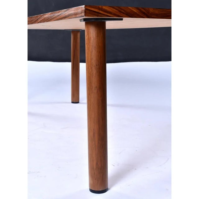 Wood Long and Narrow Modern Minimalist Rosewood Dining Table For Sale - Image 7 of 13