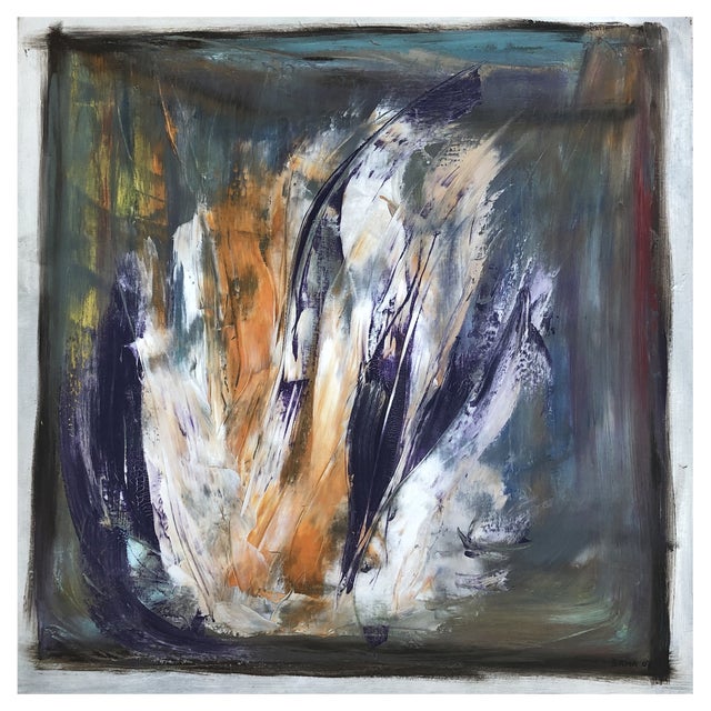 Désiré Sama, Composition Abstraite, 2007, Oil on Canvas, Framed For Sale