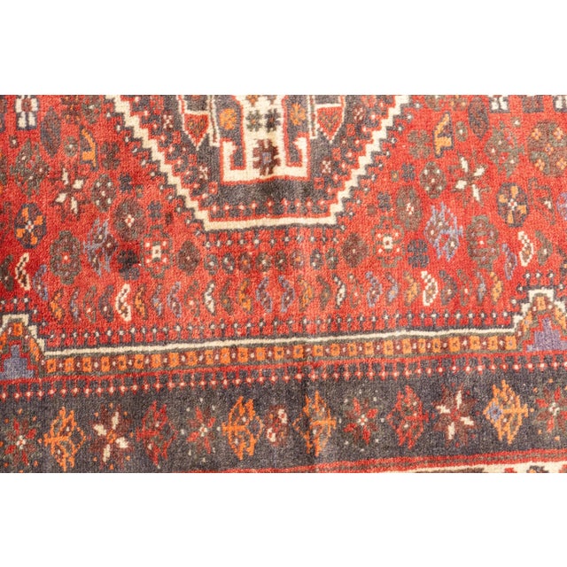 Vintage Hand-Knotted Persian Qashqai Rug 3'8" X 4'9" For Sale - Image 14 of 18
