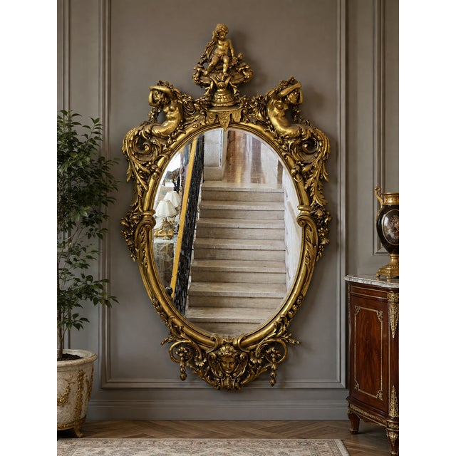Make a statement with this spectacular French Rococo-style wall mirror, designed for interiors that celebrate classic...