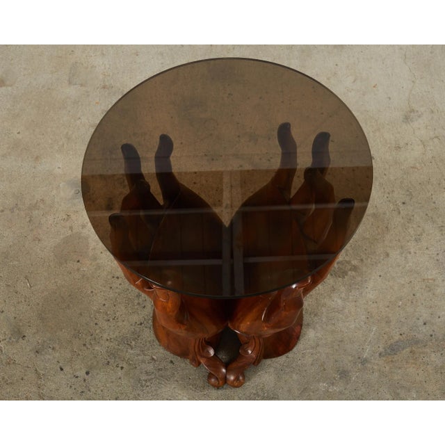 Pedro Freideberg Pedro Friedeberg Style Two Hands Carved Walnut Drink Table For Sale - Image 4 of 12