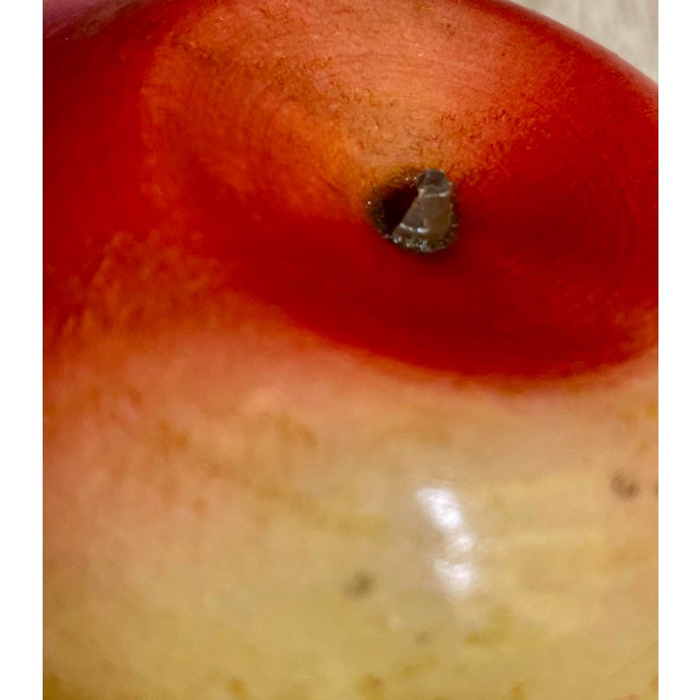 Mid 20th Century Red & Yellow Alabaster Apple Decoration Paperweight Decoration For Sale - Image 9 of 11