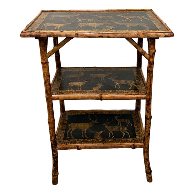 19th Century English Decoupage Side Table For Sale