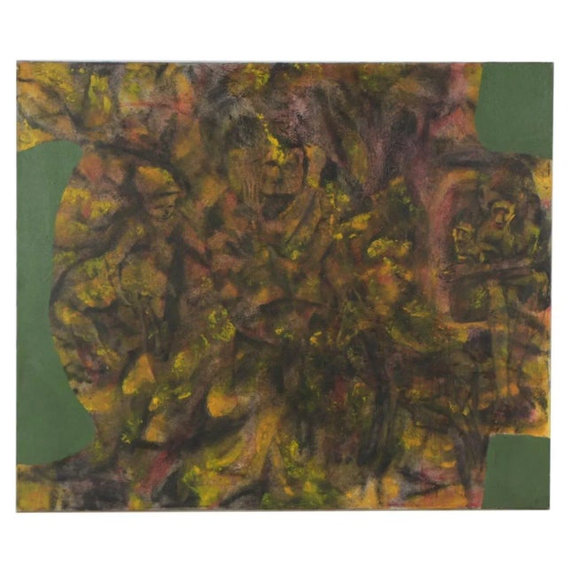 Mid 20th Century Original Modern Abstract Figurative Nude Olive Green Acrylic Painting by Don Stacy For Sale - Image 9 of 9