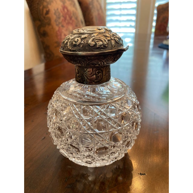 Antiques Sterling Silver and Cut Crystal Bottle For Sale - Image 11 of 12
