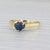 Metal 0.50ct Blue Sapphire Solitaire Ring 18k Yellow Gold Platinum Sz 5 Cathedral Band For Sale - Image 7 of 7