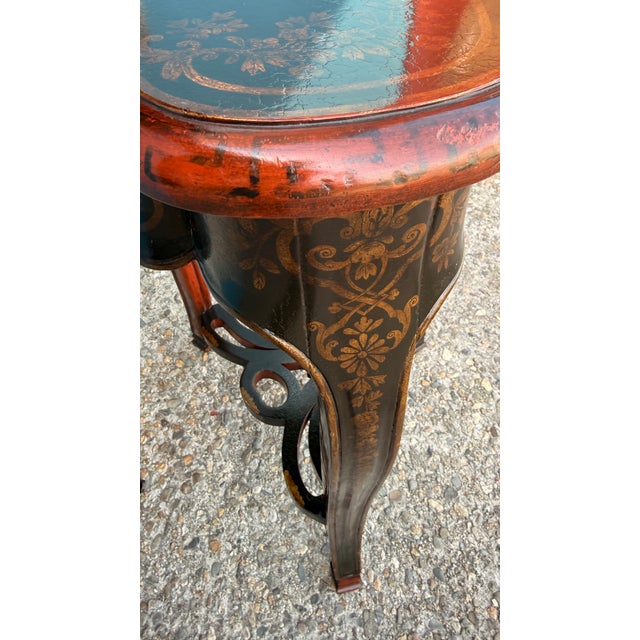 Michael Taylor Designs Chinoiserie Faux Crackle Lacquer Occasional Table For Sale - Image 10 of 15